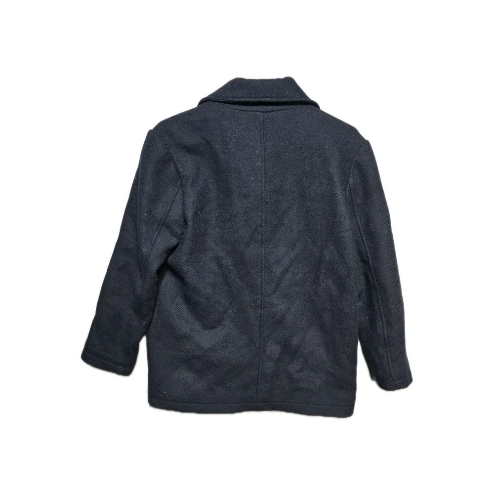 Zara Boys Coat Pea Navy Blue 13-14 Button Up